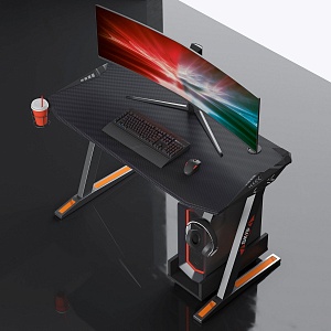 Стол компьютерный SKILLL CTG-003 120X60, Черная рама/черная столешница 